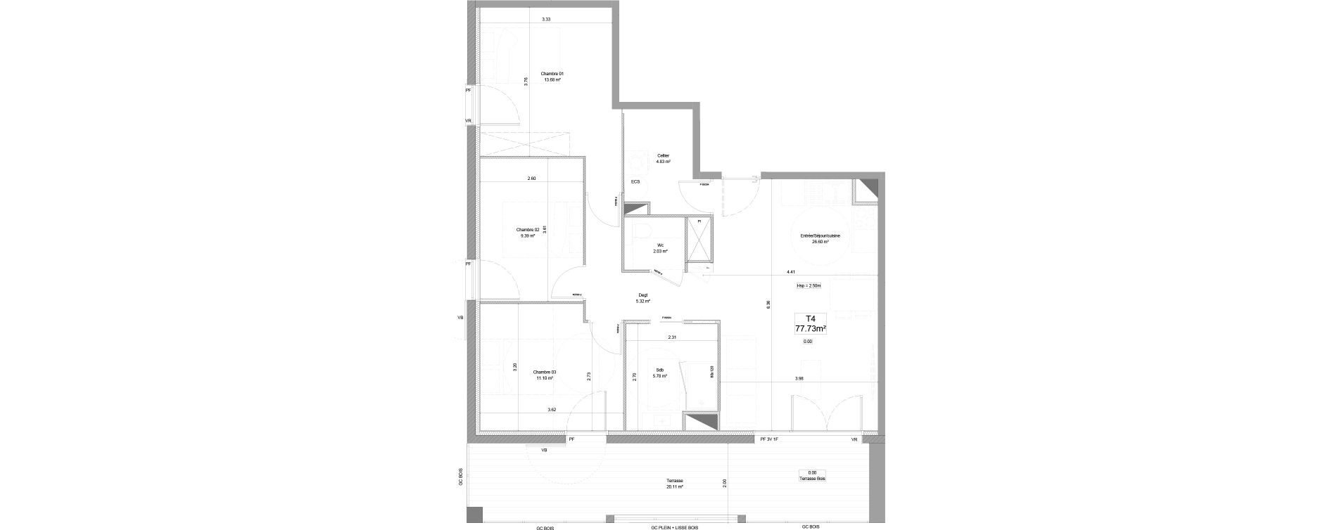 Appartement T4 de 77,73 m2 &agrave; Saint-Martin-De-Hinx Centre