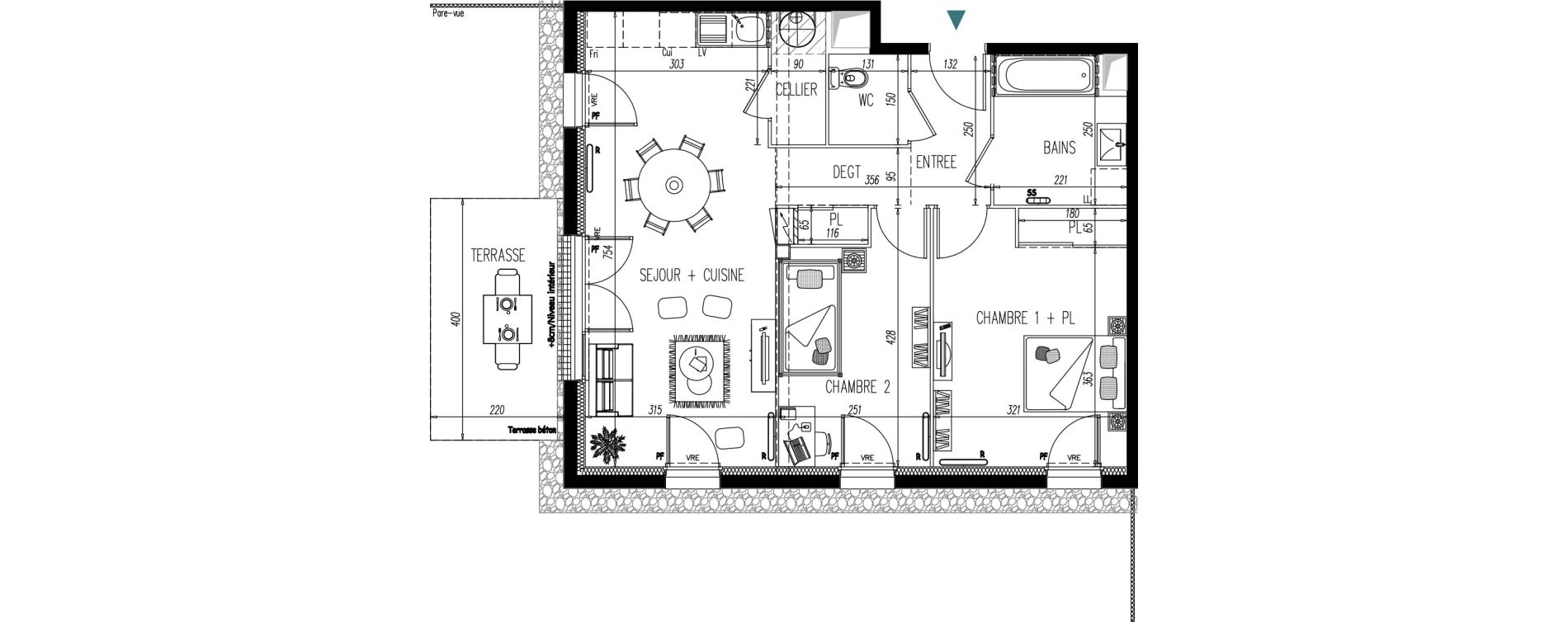 Appartement T3 de 62,20 m2 &agrave; Saint-Martin-De-Seignanx Centre