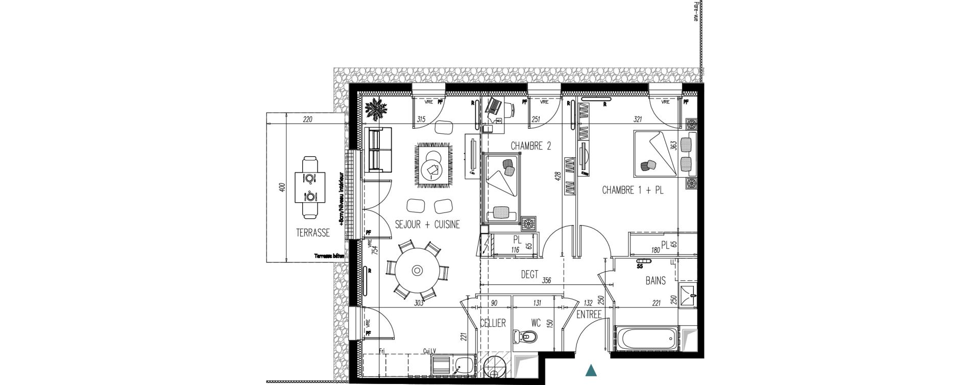 Appartement T3 de 62,06 m2 &agrave; Saint-Martin-De-Seignanx Centre