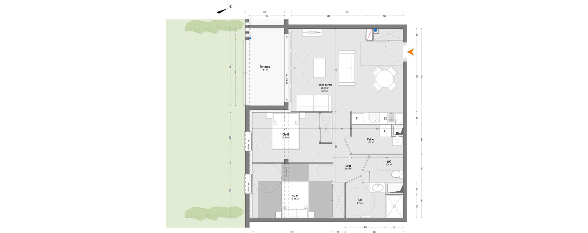 Appartement T3 de 64,48 m2 &agrave; Saint-Martin-De-Seignanx Centre