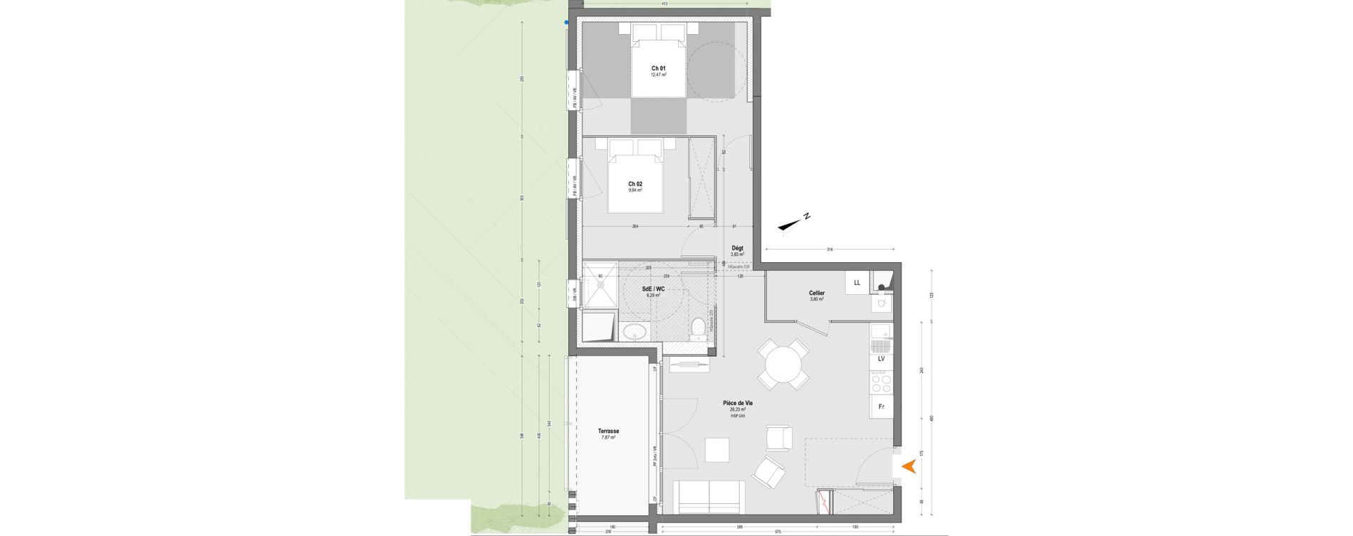 Appartement T3 de 62,36 m2 &agrave; Saint-Martin-De-Seignanx Centre