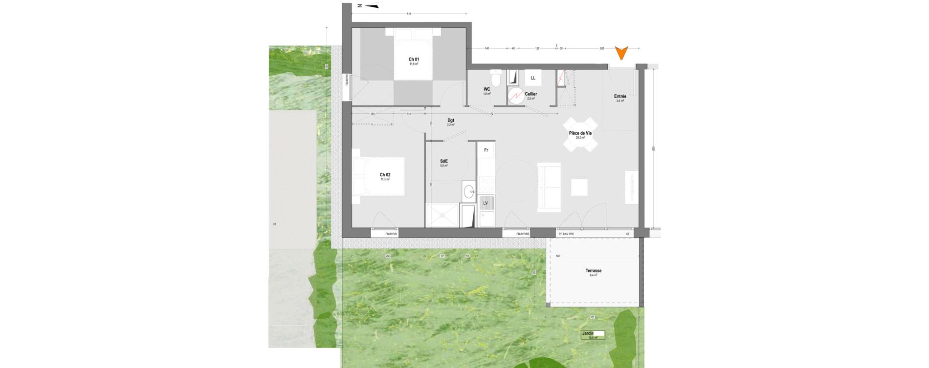 Appartement T3 de 62,80 m2 &agrave; Saint-Paul-L&egrave;s-Dax Centre