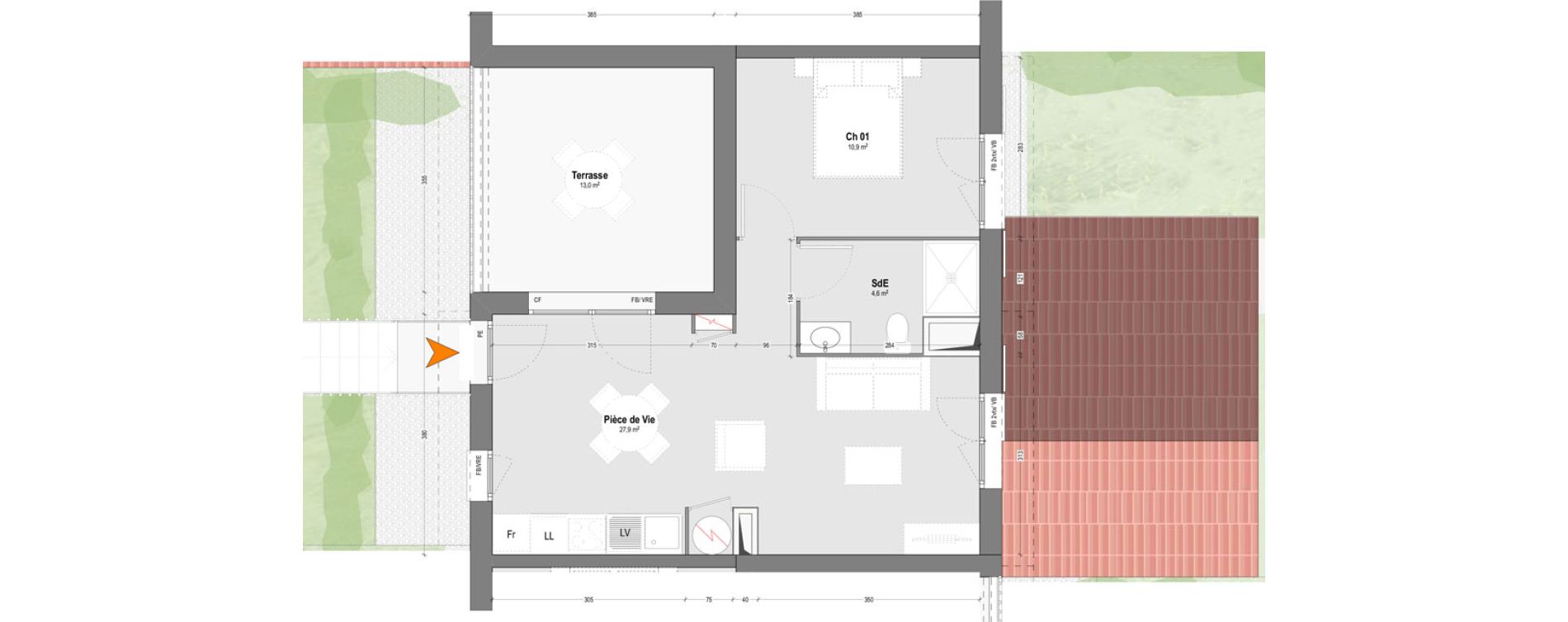 Appartement T2 de 43,40 m2 &agrave; Saint-Paul-L&egrave;s-Dax Centre