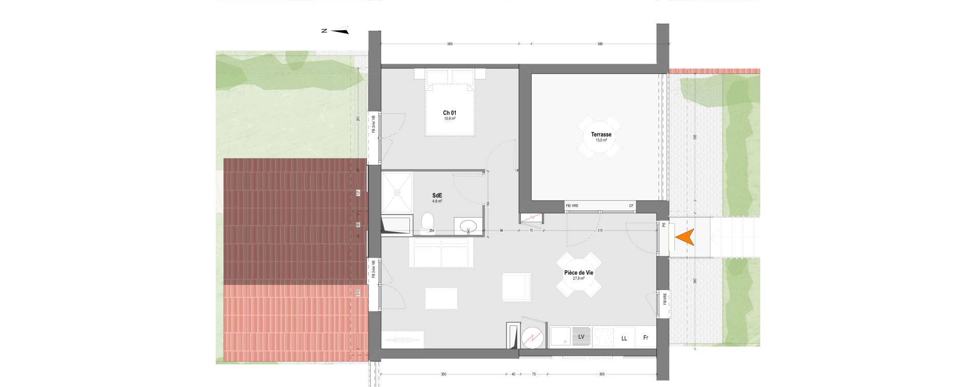 Appartement T2 de 43,40 m2 &agrave; Saint-Paul-L&egrave;s-Dax Centre