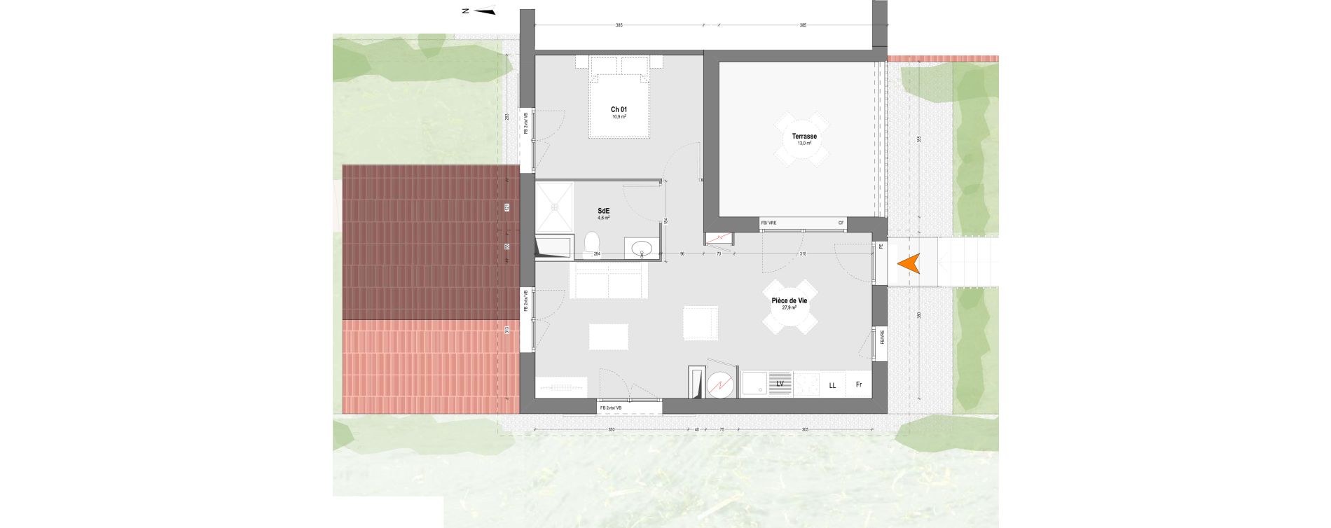 Appartement T2 de 43,40 m2 &agrave; Saint-Paul-L&egrave;s-Dax Centre