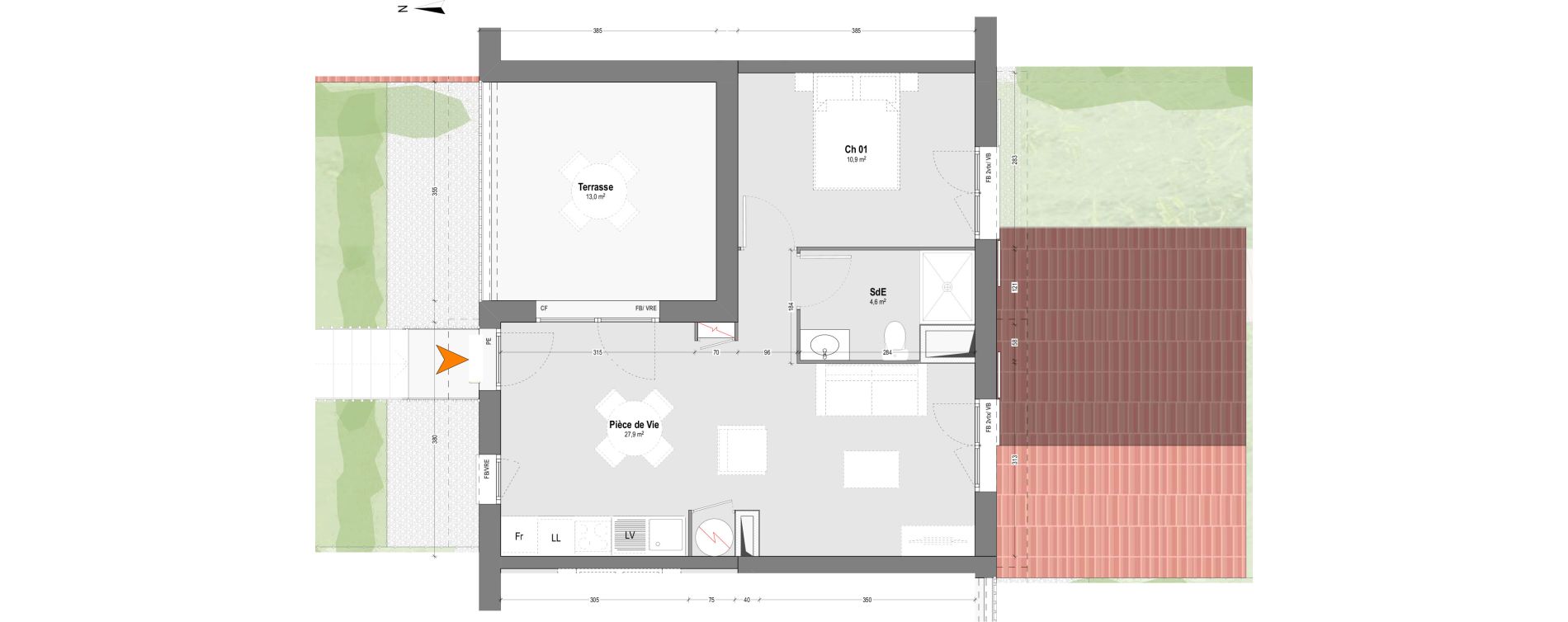 Appartement T2 de 43,40 m2 &agrave; Saint-Paul-L&egrave;s-Dax Centre