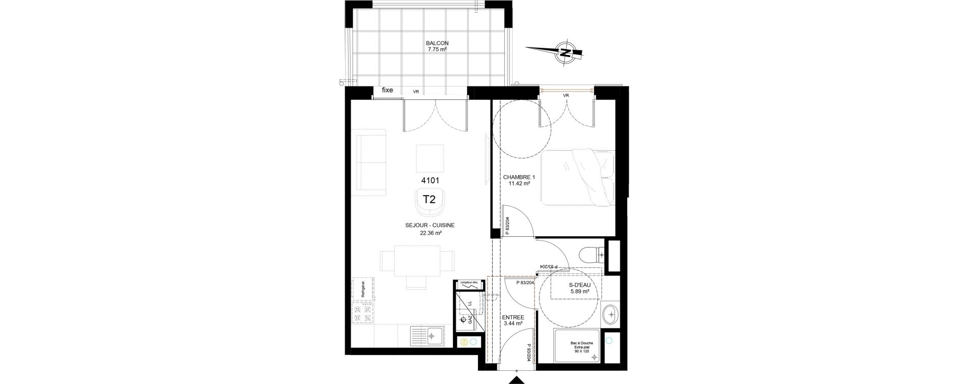 Appartement T2 de 43,30 m2 &agrave; Saint-Paul-L&egrave;s-Dax Centre