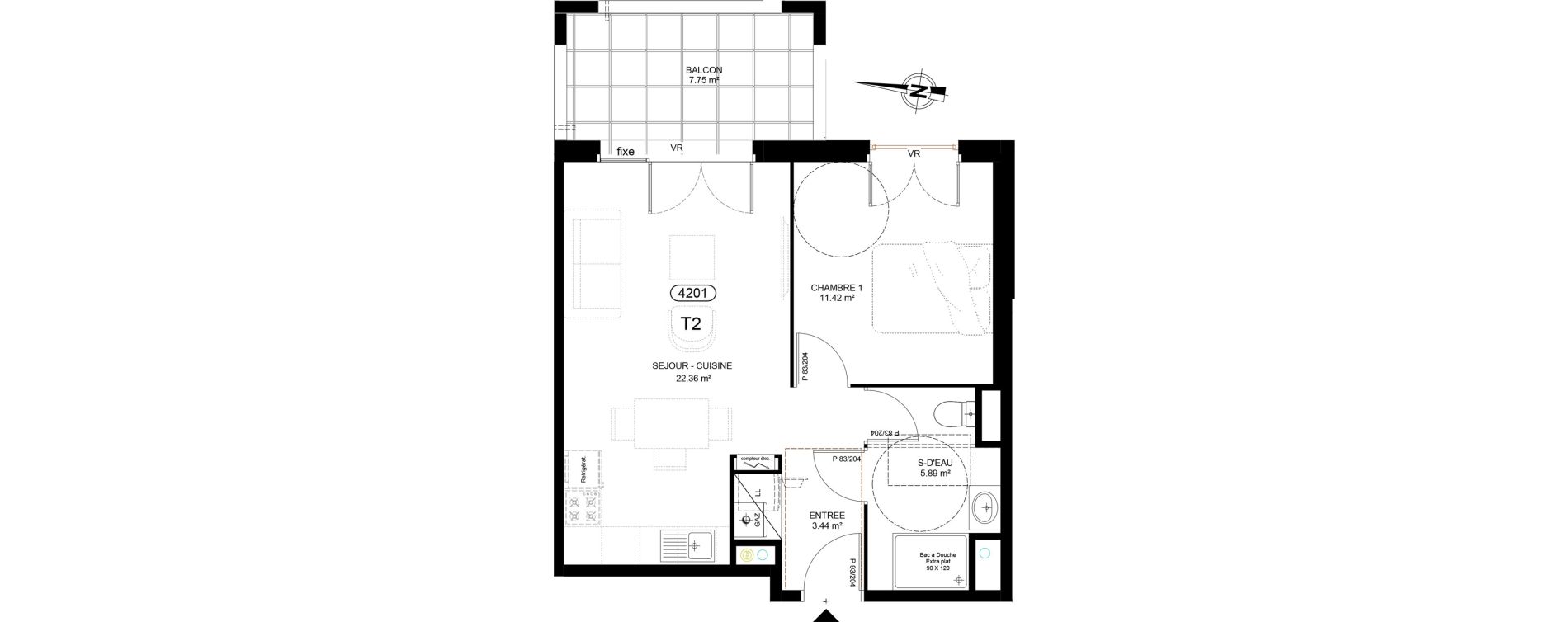Appartement T2 de 43,30 m2 &agrave; Saint-Paul-L&egrave;s-Dax Centre