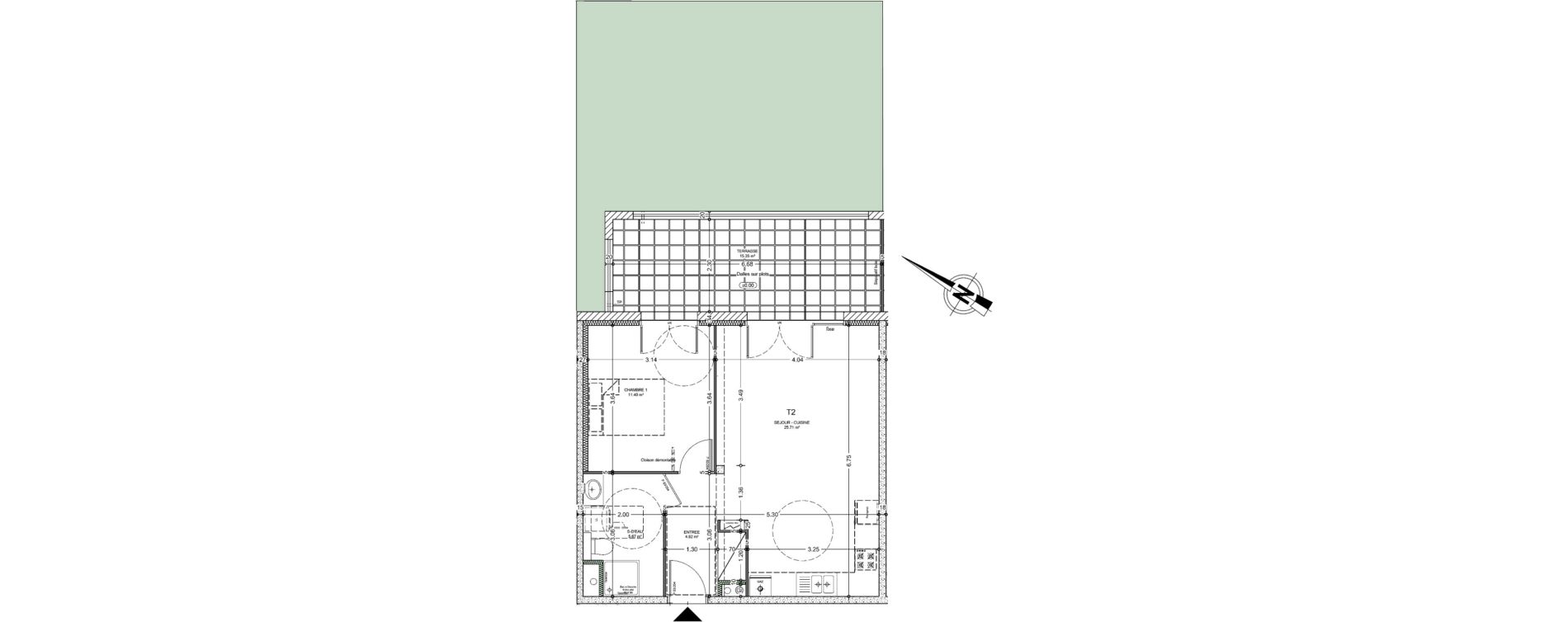 Appartement T2 de 47,60 m2 &agrave; Saint-Paul-L&egrave;s-Dax Centre