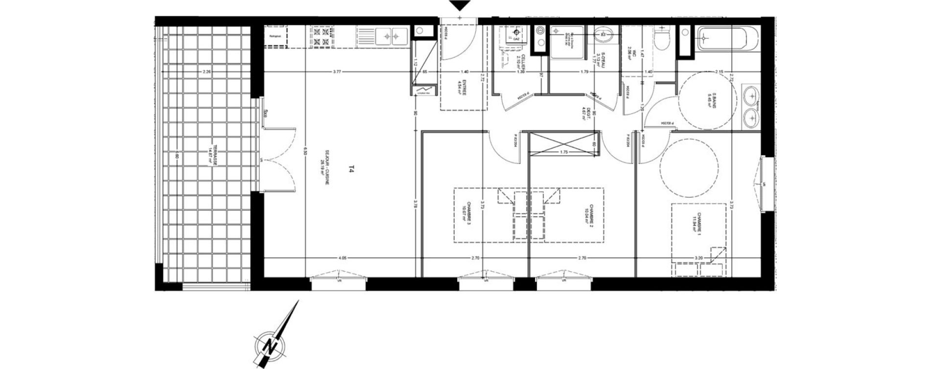 Appartement T4 de 80,19 m2 &agrave; Saint-Paul-L&egrave;s-Dax Centre