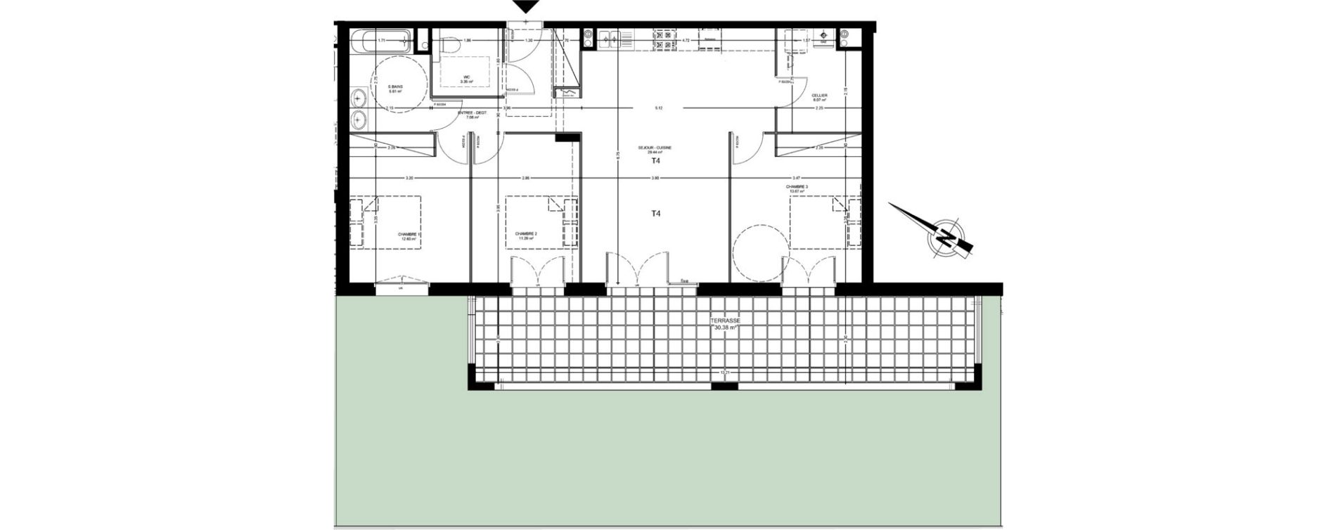 Appartement T4 de 89,09 m2 &agrave; Saint-Paul-L&egrave;s-Dax Centre