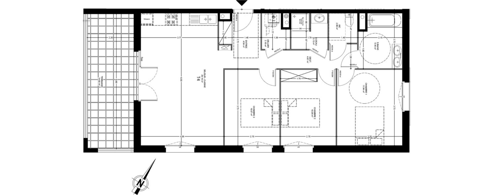 Appartement T4 de 80,19 m2 &agrave; Saint-Paul-L&egrave;s-Dax Centre
