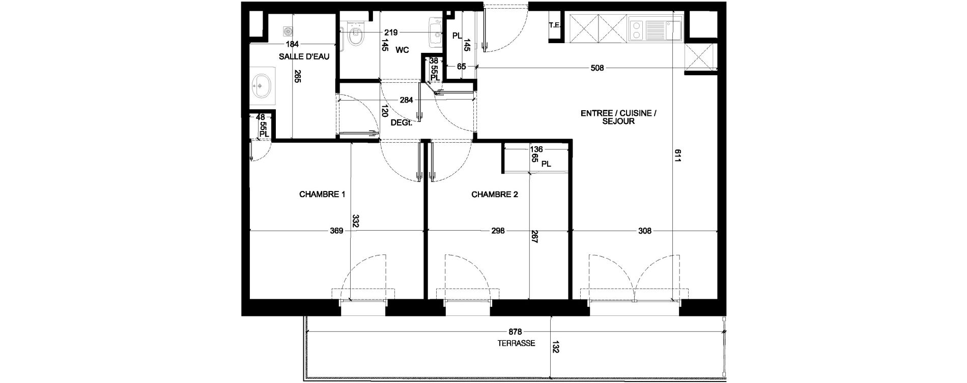 Appartement T3 de 57,82 m2 &agrave; Saint-Paul-L&egrave;s-Dax Centre