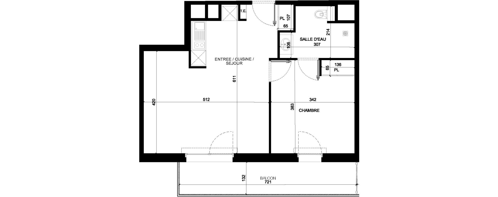 Appartement T2 de 46,45 m2 &agrave; Saint-Paul-L&egrave;s-Dax Centre
