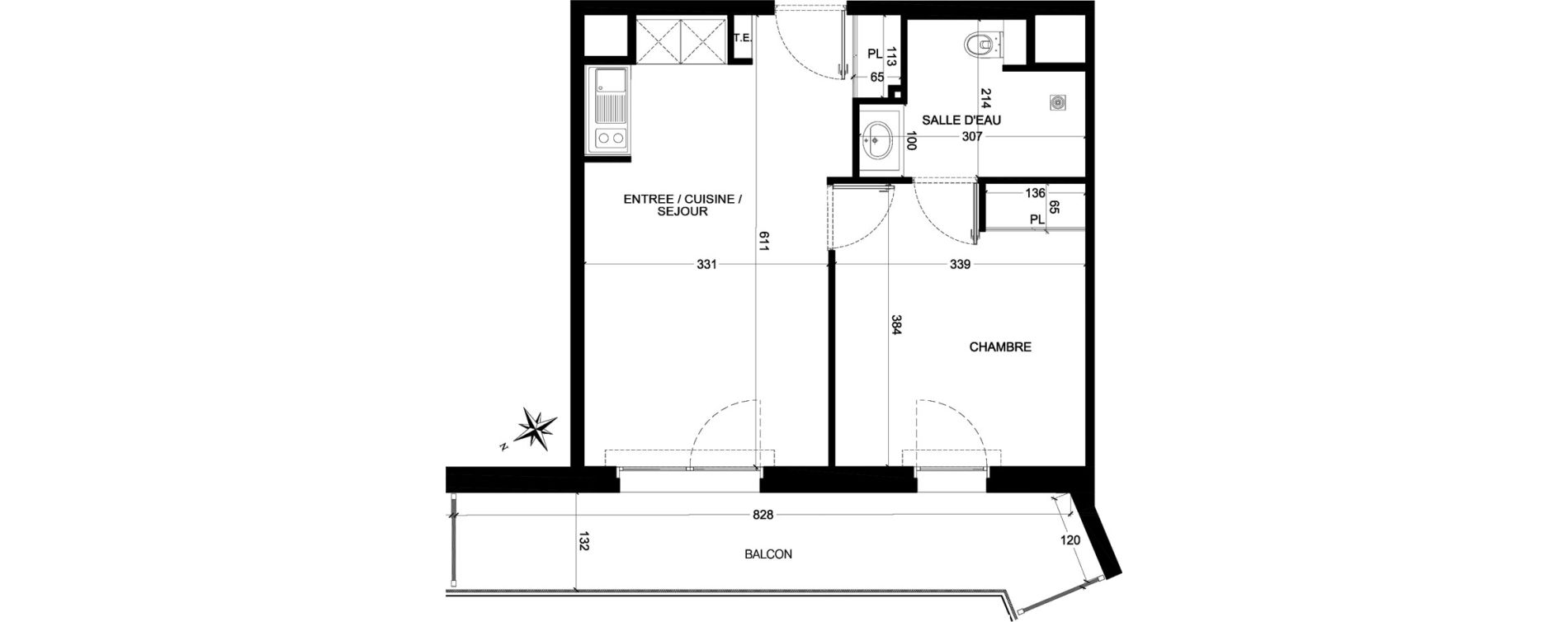 Appartement T2 de 39,25 m2 &agrave; Saint-Paul-L&egrave;s-Dax Centre