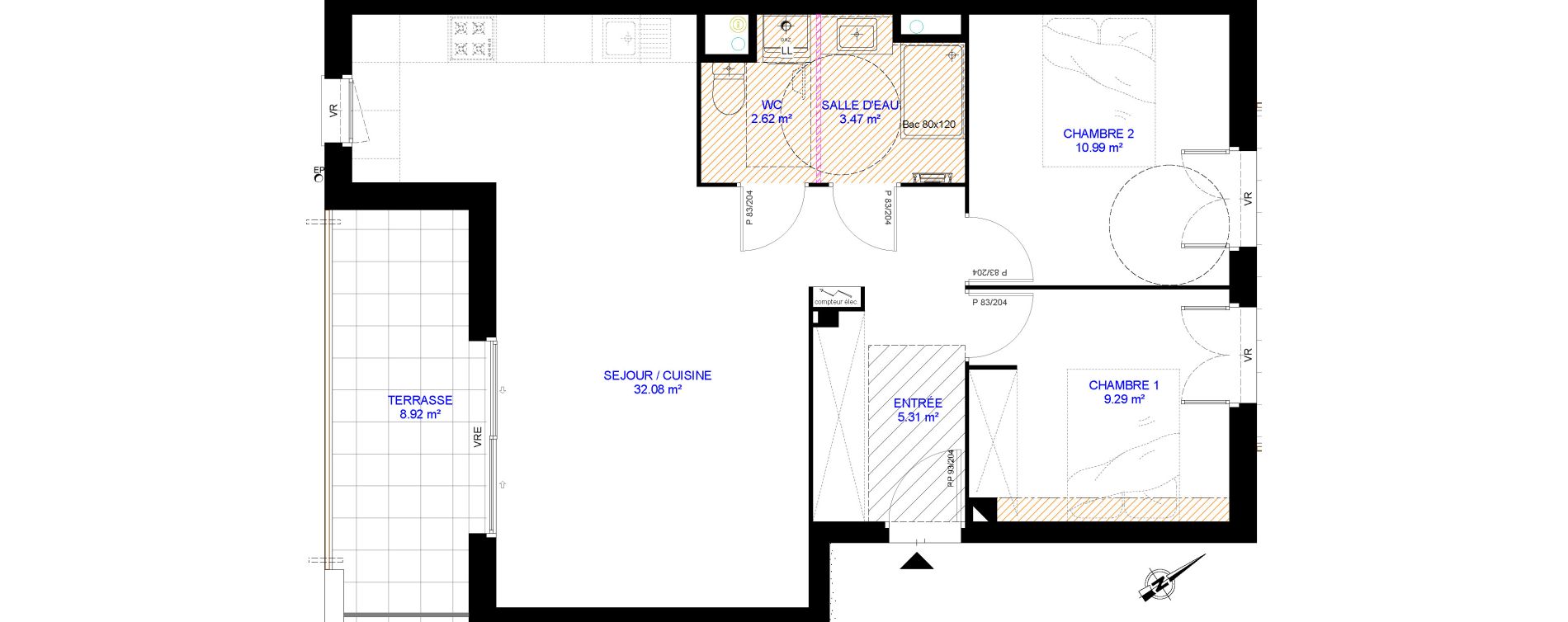 Appartement T3 de 63,76 m2 &agrave; Saint-Paul-L&egrave;s-Dax Centre