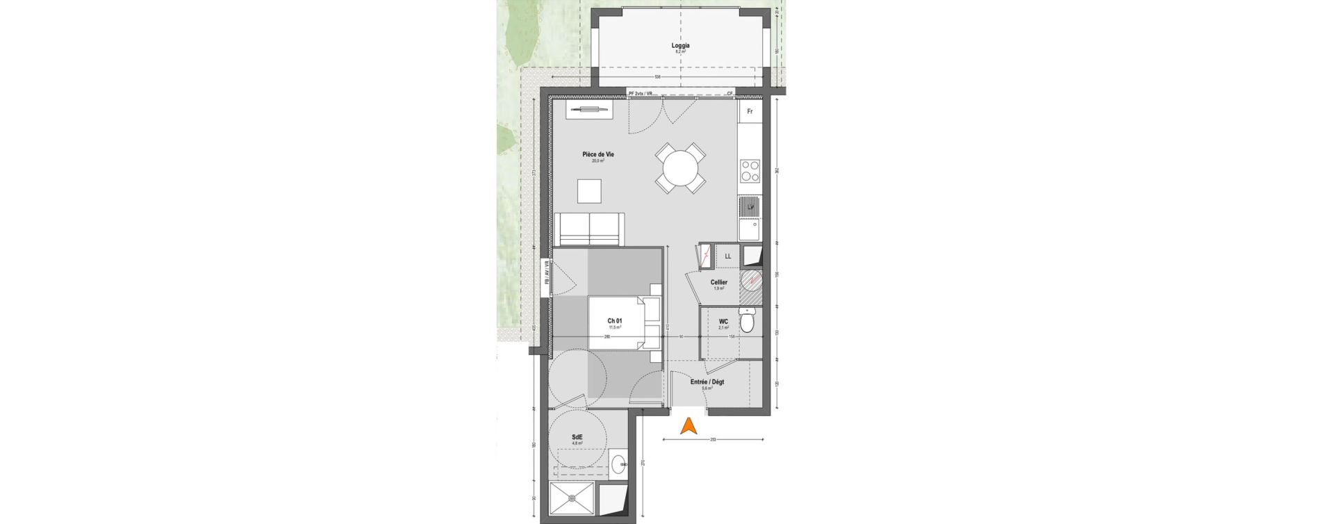 Appartement T2 de 45,90 m2 &agrave; Saint-Paul-L&egrave;s-Dax Hayet