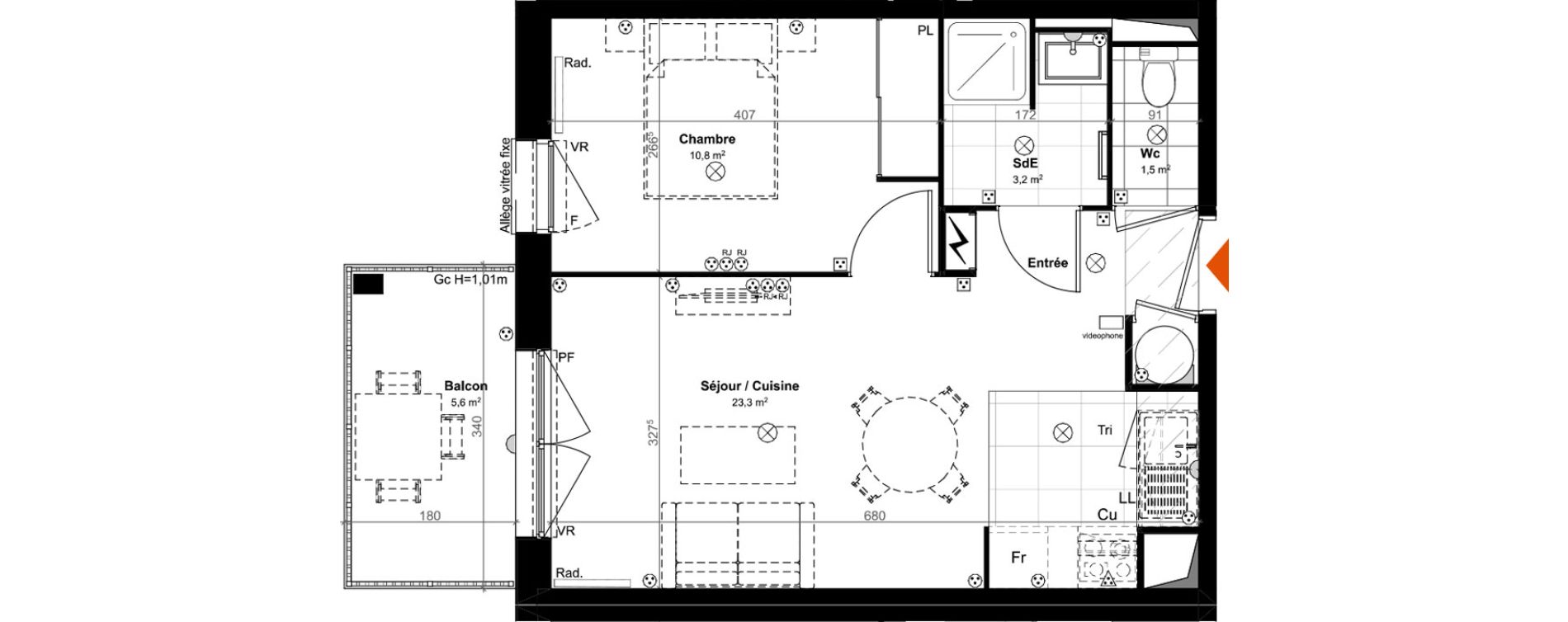 Appartement T2 de 38,80 m2 &agrave; Saint-Paul-L&egrave;s-Dax Centre