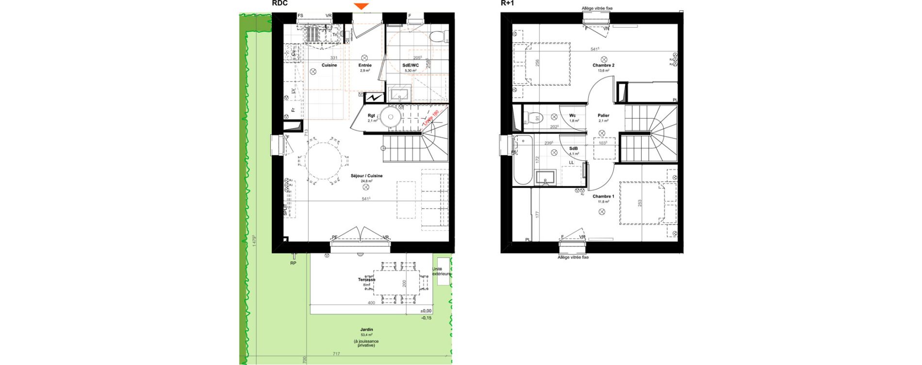 Maison T3 de 68,50 m2 &agrave; Saint-Paul-L&egrave;s-Dax Centre