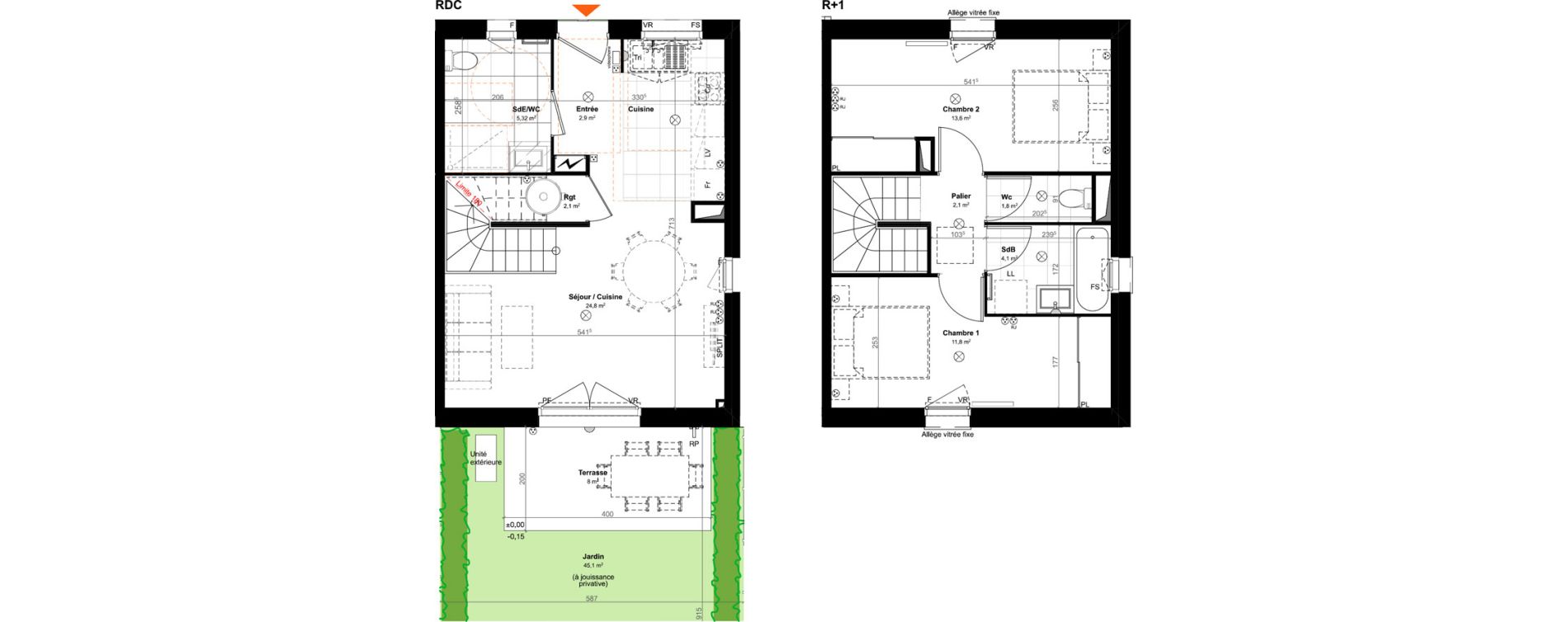 Maison T3 de 68,50 m2 &agrave; Saint-Paul-L&egrave;s-Dax Centre