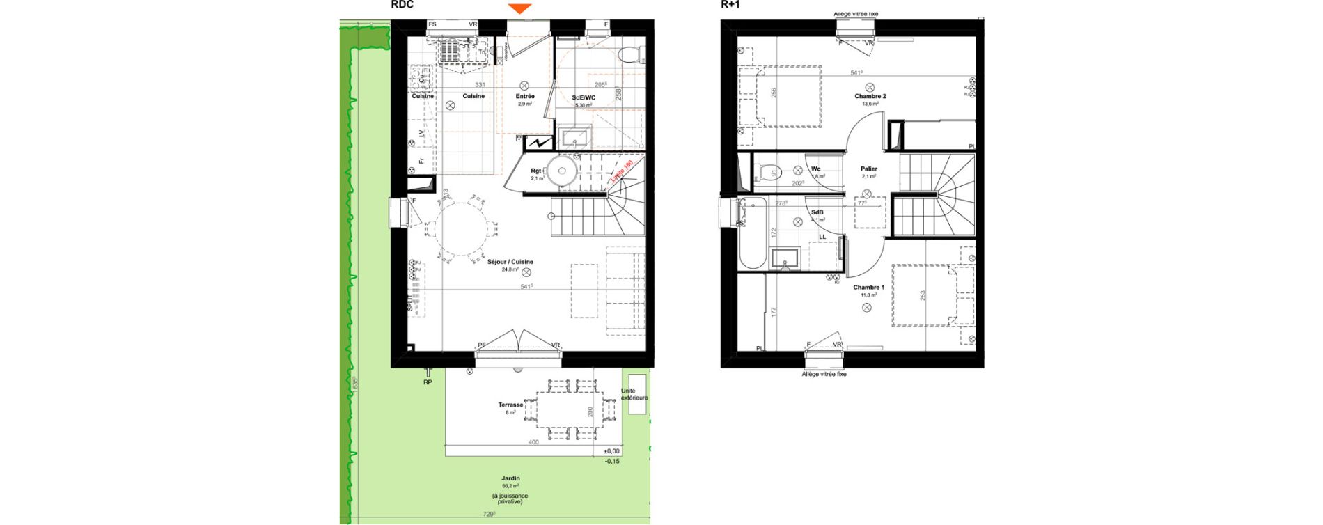 Maison T3 de 68,50 m2 &agrave; Saint-Paul-L&egrave;s-Dax Centre