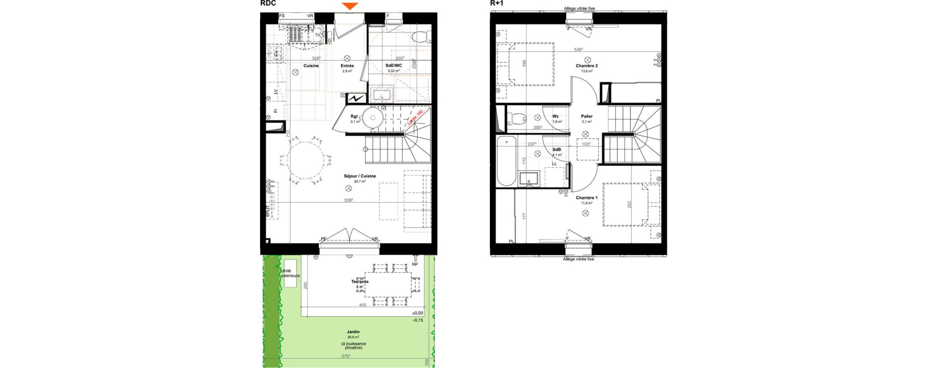 Maison T3 de 68,40 m2 &agrave; Saint-Paul-L&egrave;s-Dax Centre