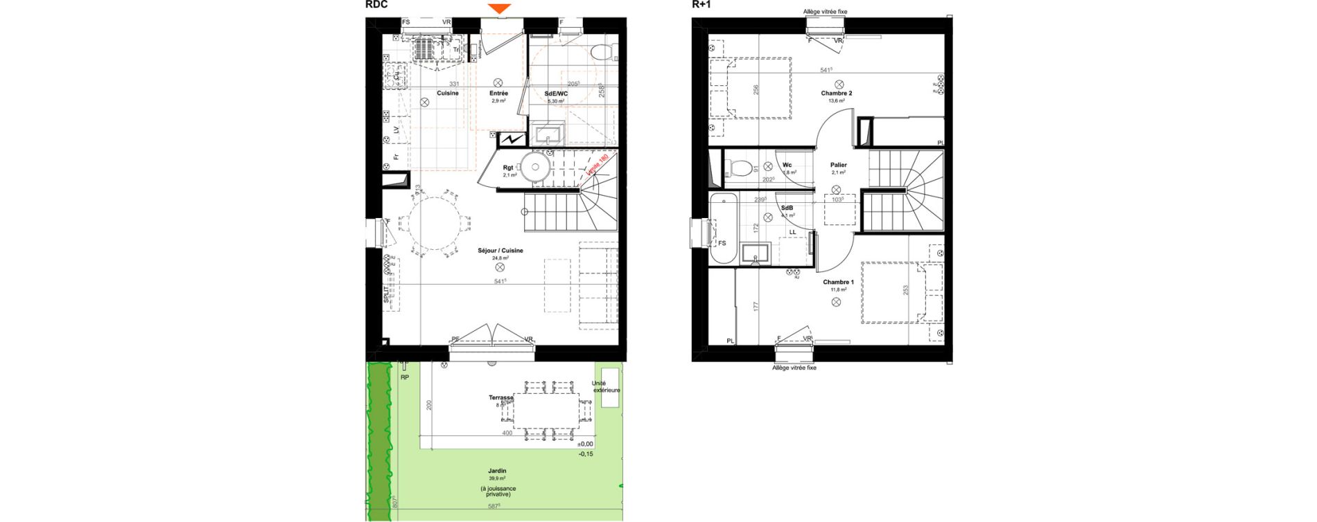 Maison T3 de 68,50 m2 &agrave; Saint-Paul-L&egrave;s-Dax Centre