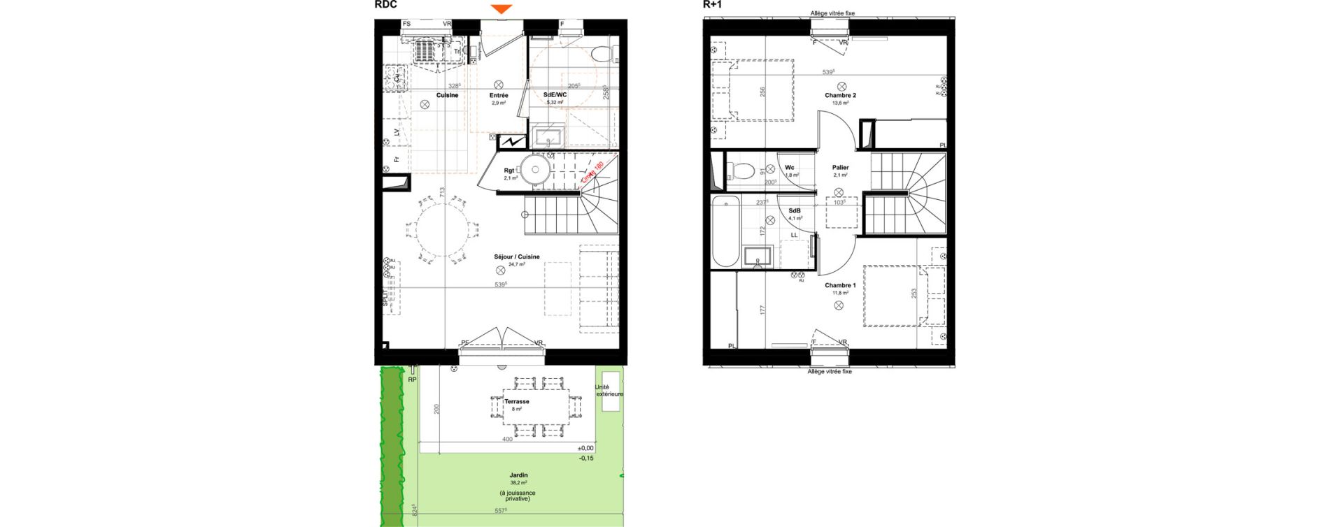 Maison T3 de 68,40 m2 &agrave; Saint-Paul-L&egrave;s-Dax Centre