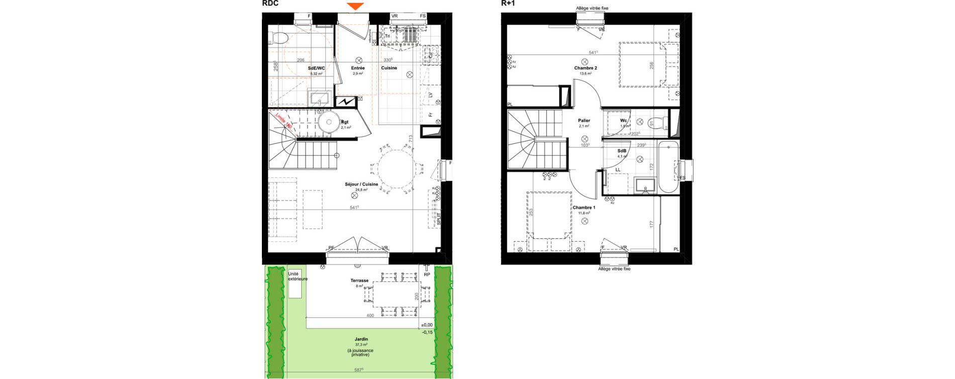 Maison T3 de 68,50 m2 &agrave; Saint-Paul-L&egrave;s-Dax Centre