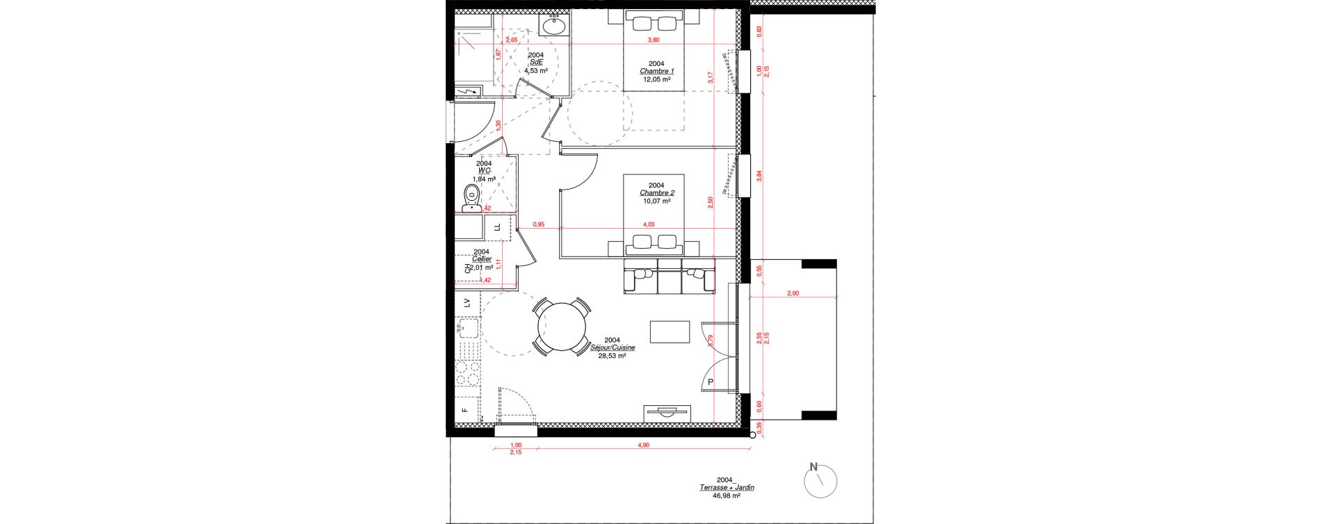 Appartement T3 de 59,03 m2 &agrave; Saint-Pierre-Du-Mont Biarnes