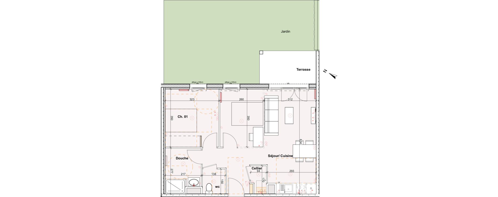 Appartement T3 de 55,48 m2 &agrave; Saint-Pierre-Du-Mont Centre