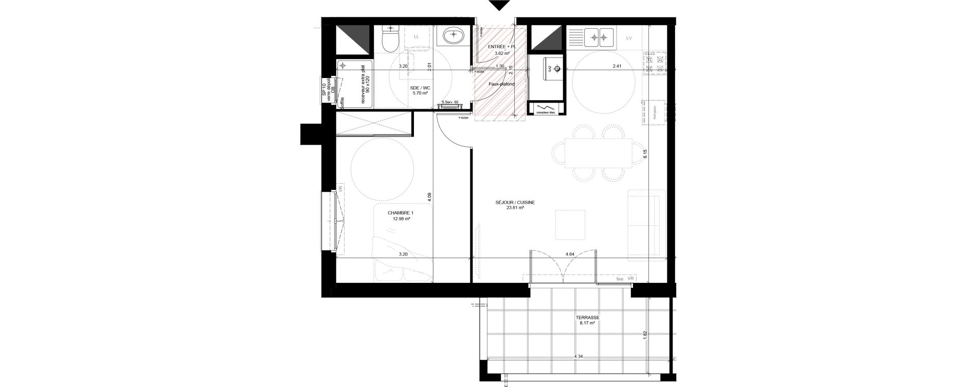 Appartement T2 de 46,11 m2 &agrave; Saint-Vincent-De-Tyrosse Centre