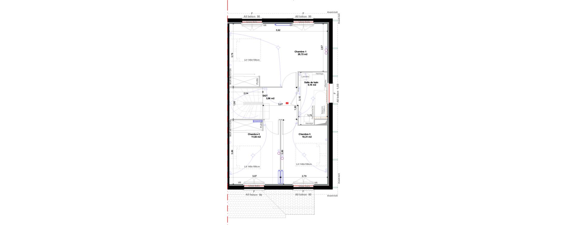 Villa T4 de 94,56 m2 &agrave; Saint-Vincent-De-Tyrosse Canop&eacute;e