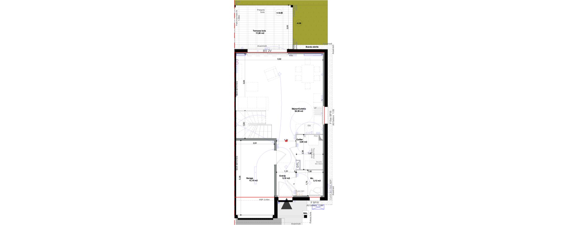 Maison T4 de 94,56 m2 &agrave; Saint-Vincent-De-Tyrosse Canop&eacute;e