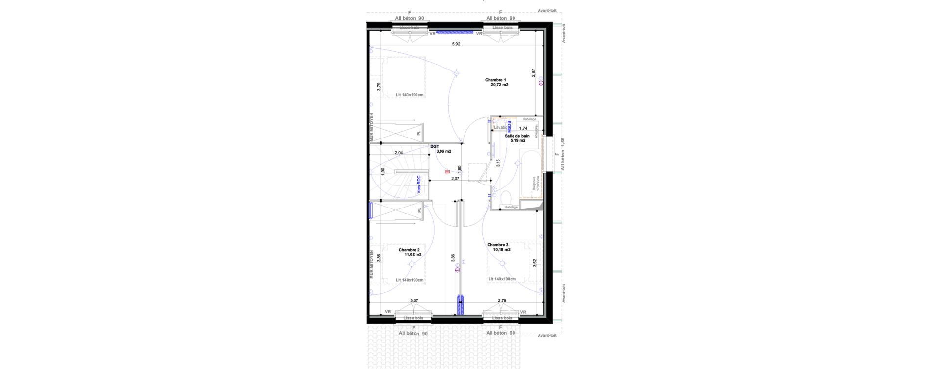 Maison T4 de 94,52 m2 &agrave; Saint-Vincent-De-Tyrosse Canop&eacute;e