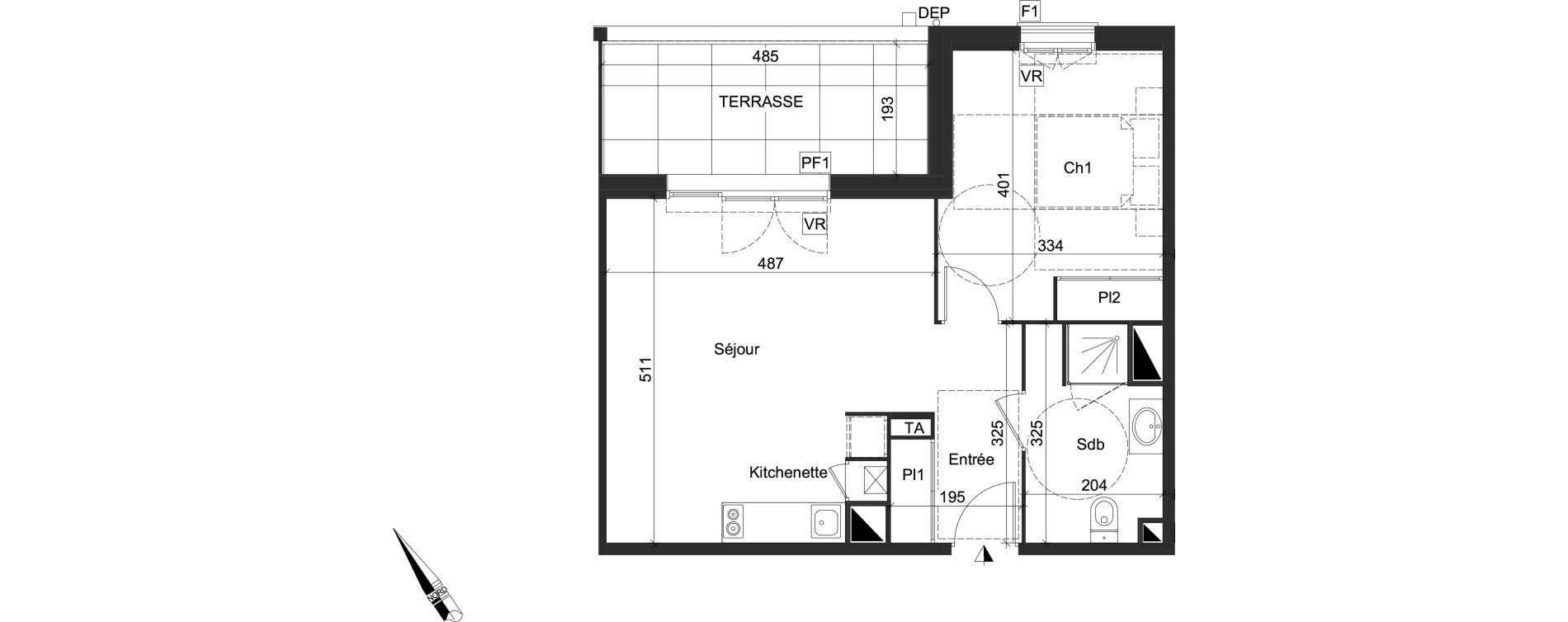 Appartement T2 de 47,02 m2 &agrave; Sanguinet Centre