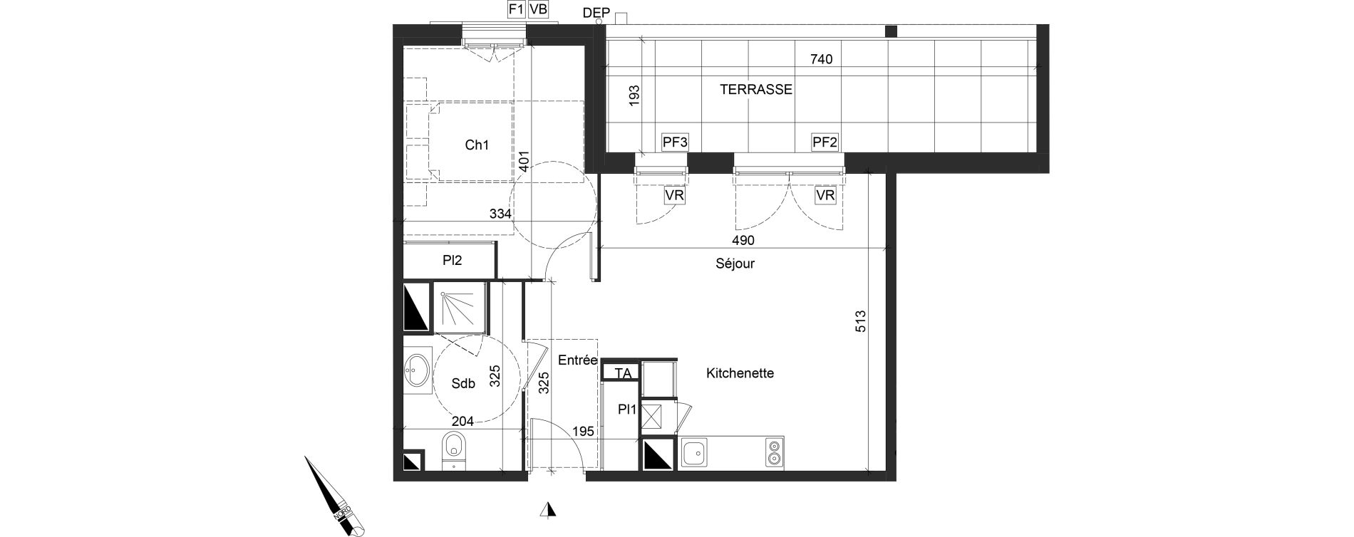 Appartement T2 de 47,18 m2 &agrave; Sanguinet Centre