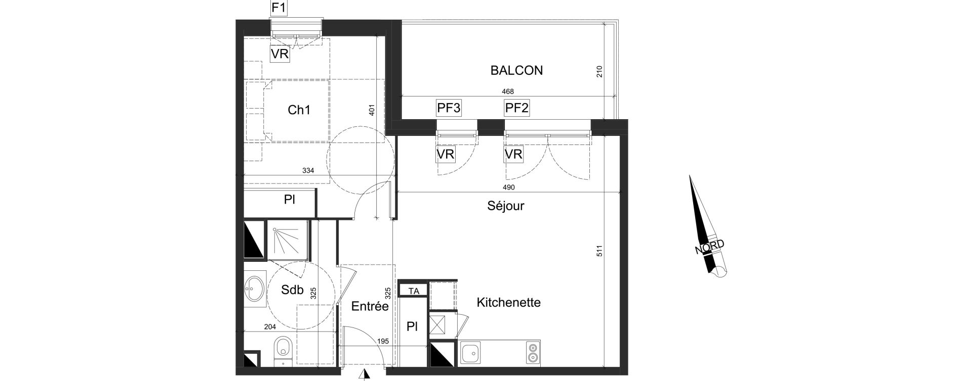 Appartement T2 de 47,18 m2 &agrave; Sanguinet Centre