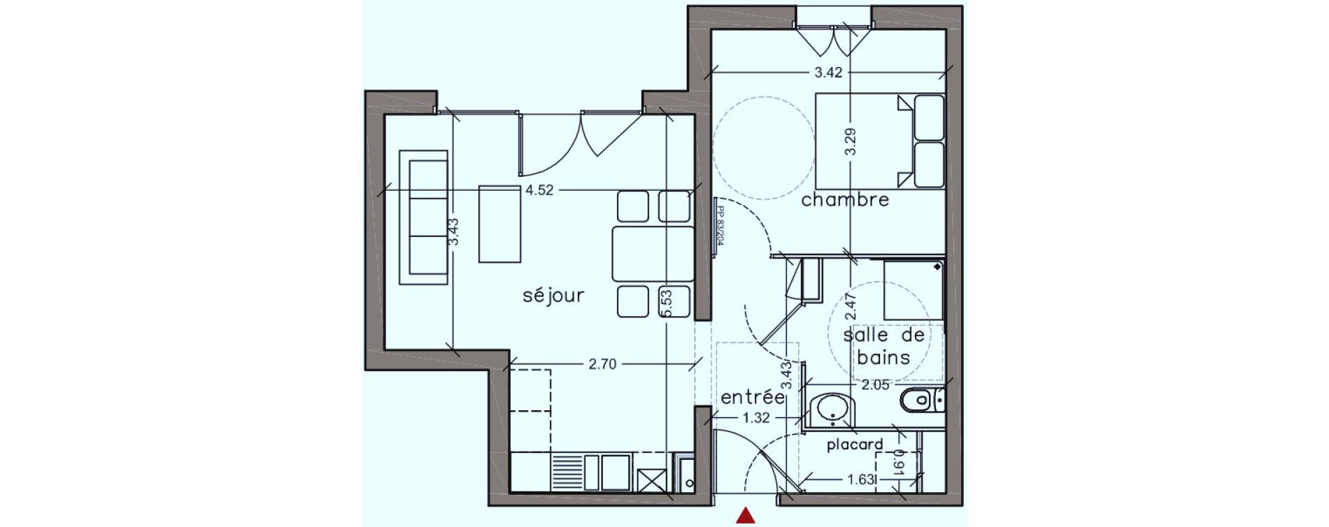 Appartement T2 de 43,43 m2 &agrave; Sanguinet Centre