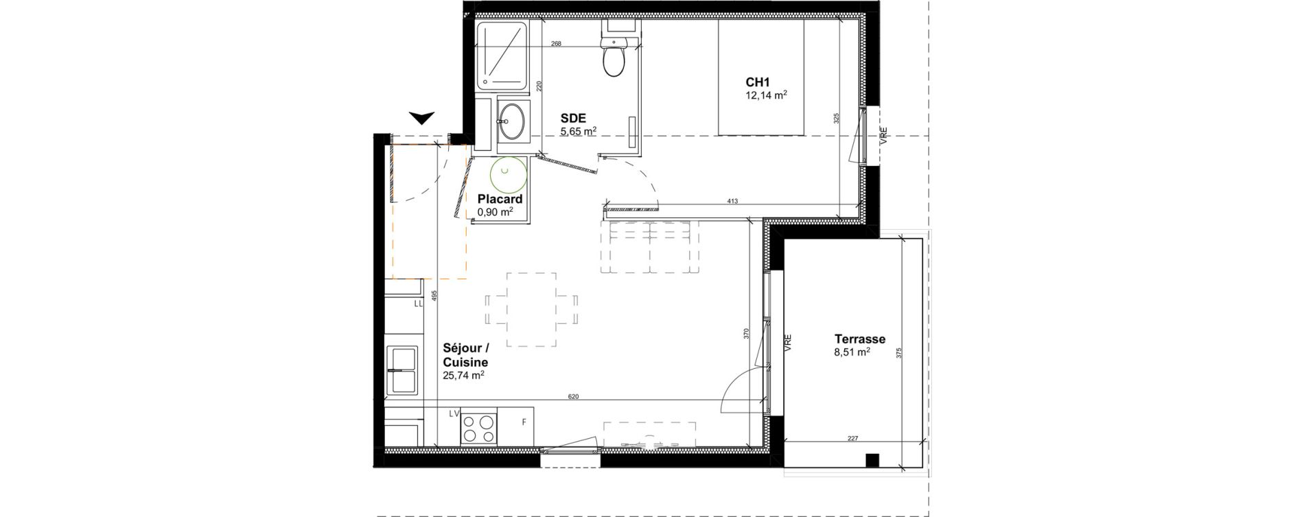 Appartement T2 de 44,45 m2 &agrave; Saubusse La granja