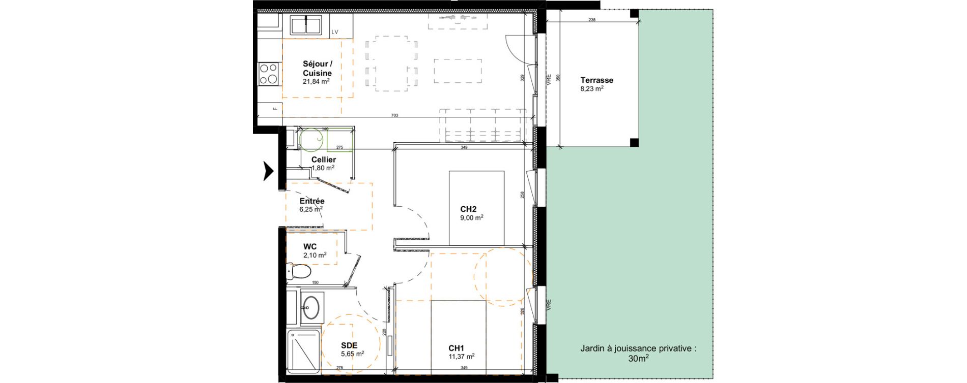 Appartement T3 de 58,01 m2 &agrave; Saubusse La granja