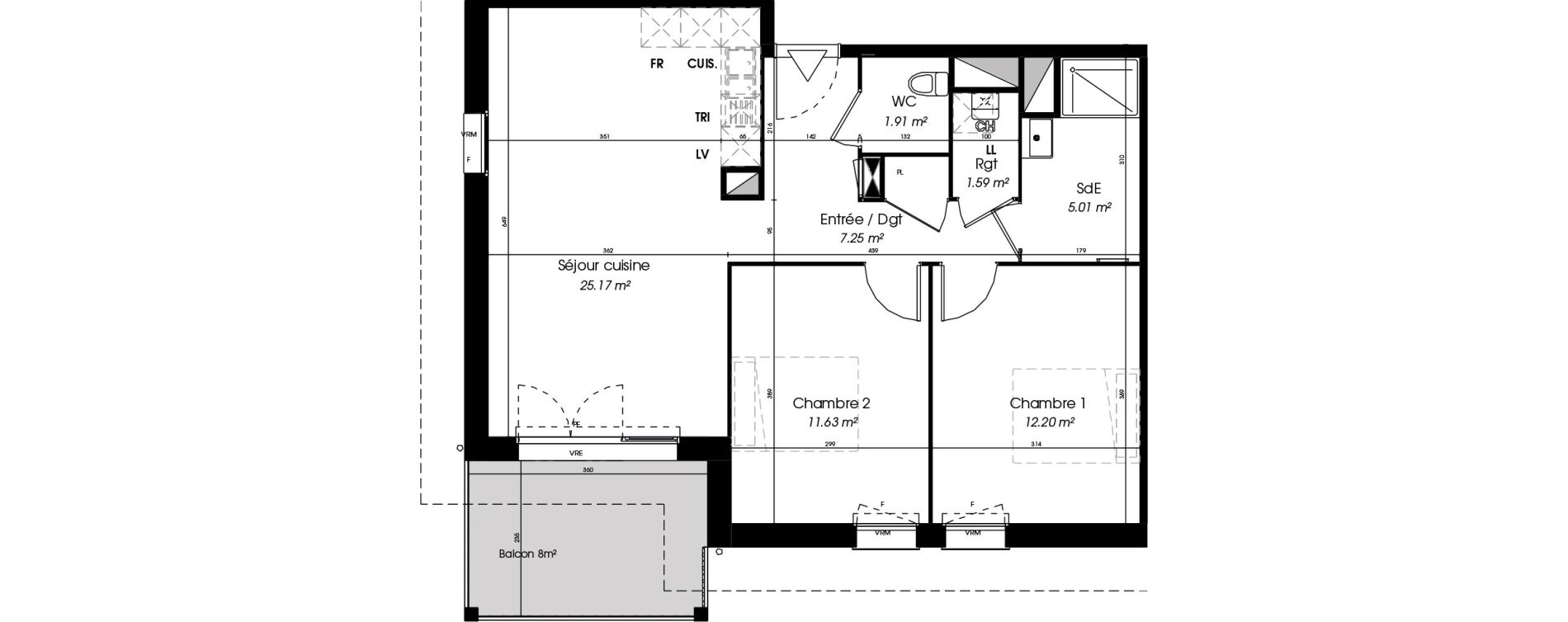 Appartement T3 de 64,76 m2 &agrave; Seyresse Centre