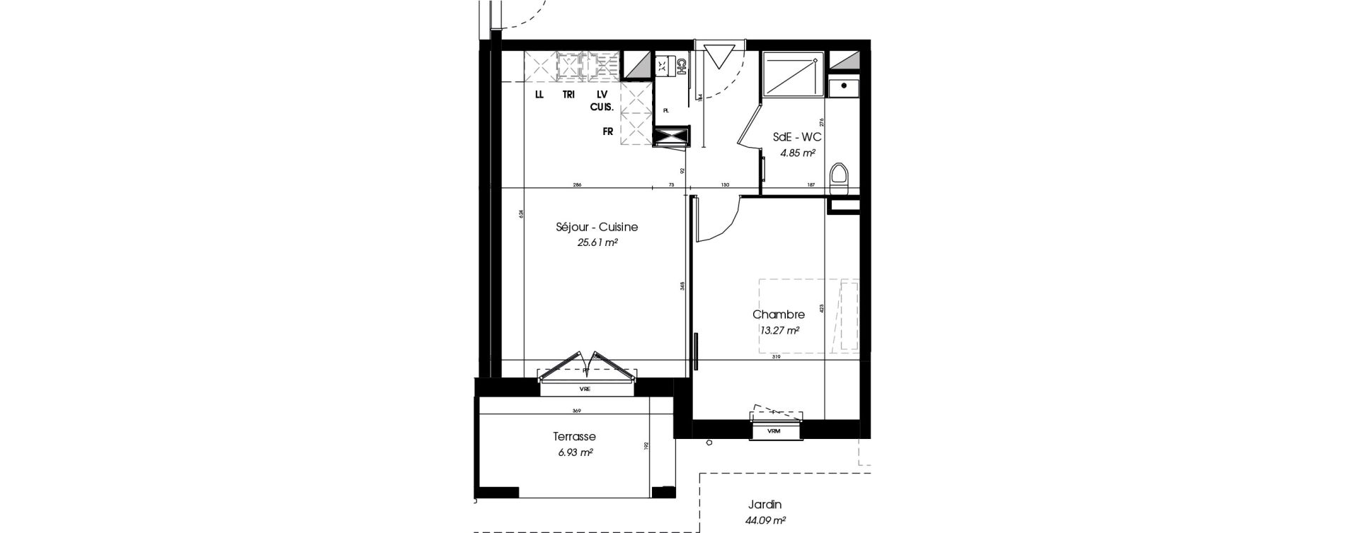 Appartement T2 de 43,73 m2 &agrave; Seyresse Centre