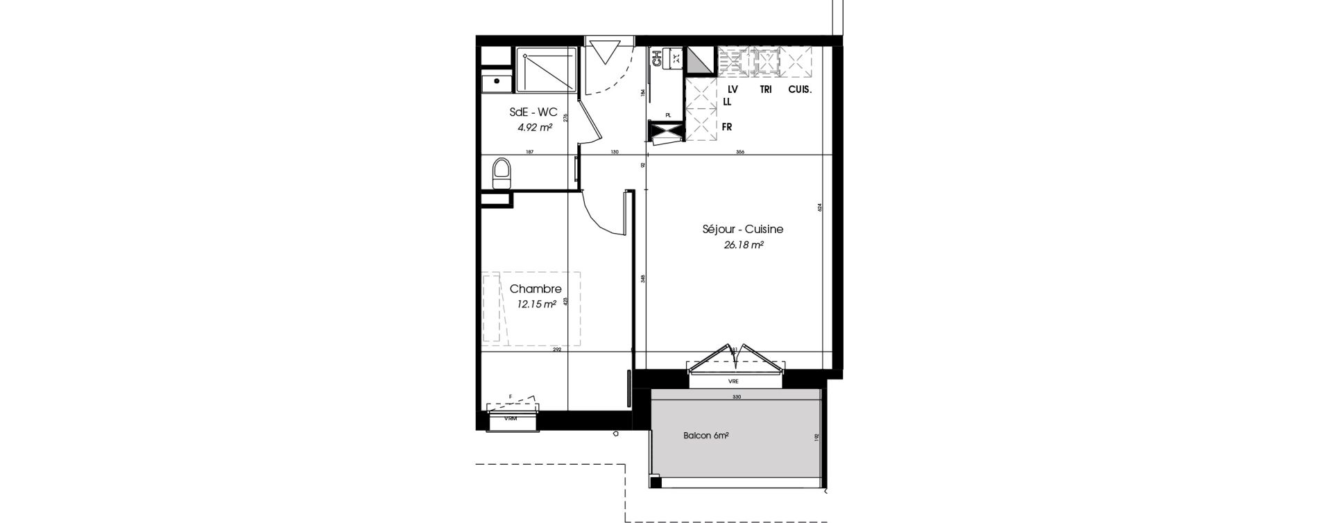 Appartement T2 de 43,25 m2 &agrave; Seyresse Centre
