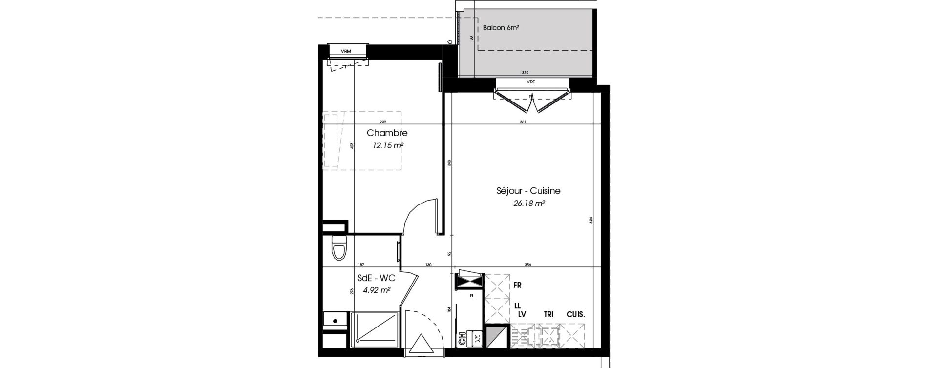 Appartement T2 de 43,25 m2 &agrave; Seyresse Centre