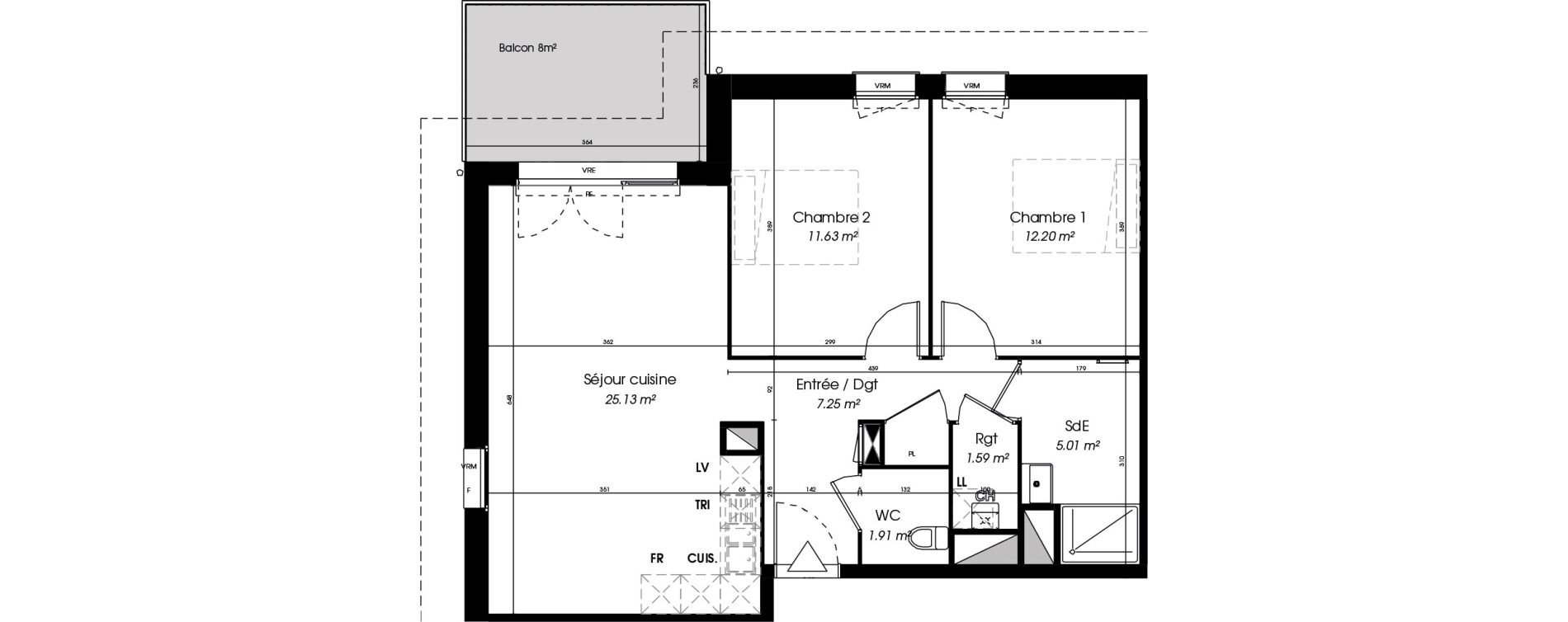 Appartement T3 de 64,71 m2 &agrave; Seyresse Centre