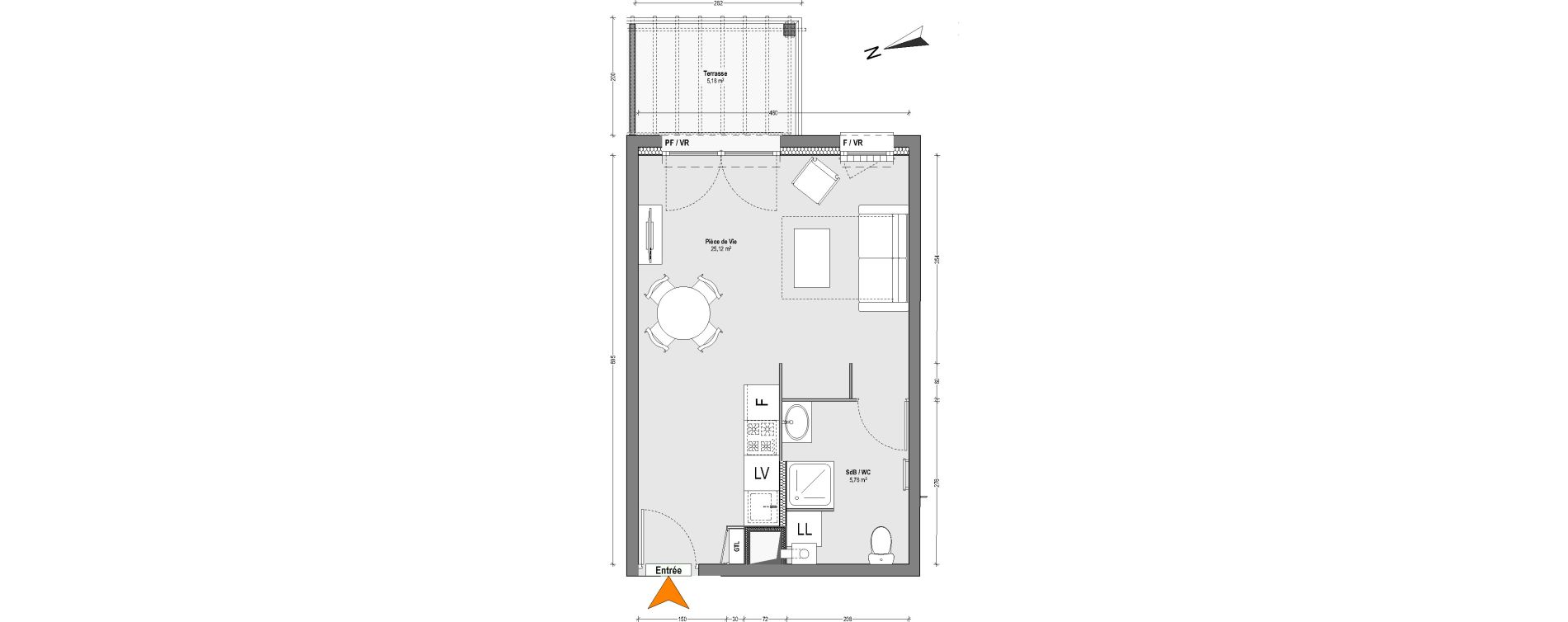 Appartement T1 de 30,90 m2 &agrave; Soustons Centre