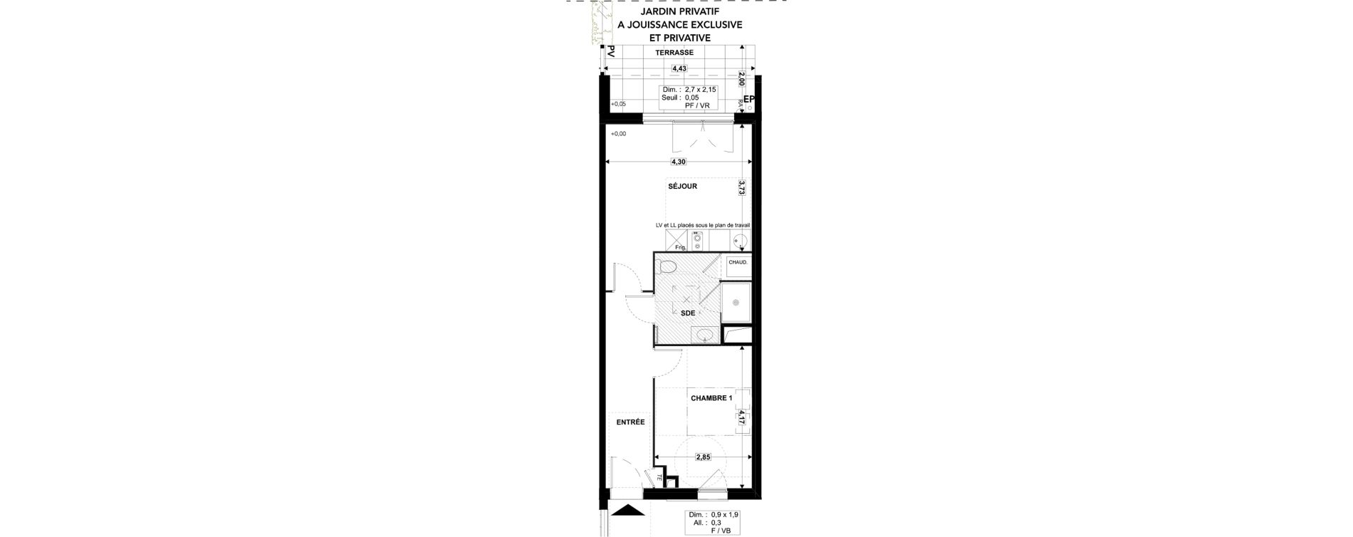 Appartement T2 de 43,64 m2 &agrave; Soustons Centre