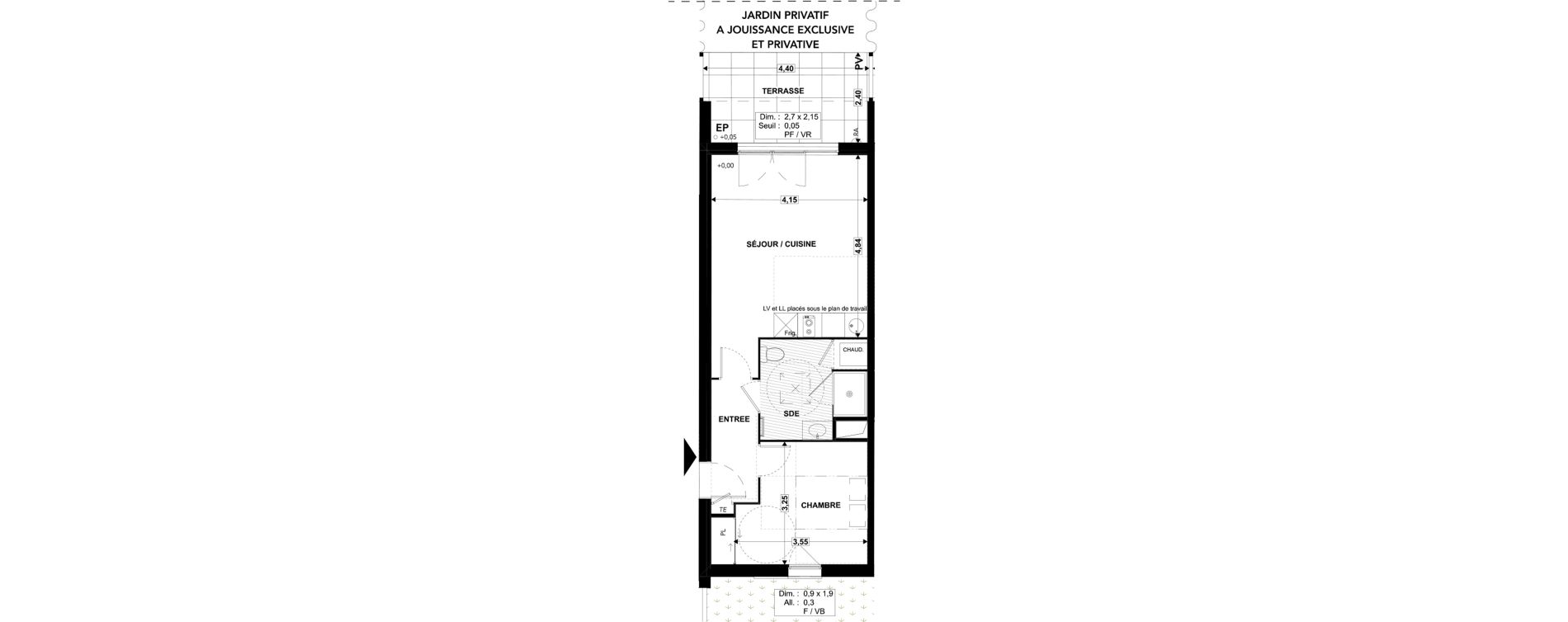 Appartement T2 de 43,49 m2 &agrave; Soustons Centre