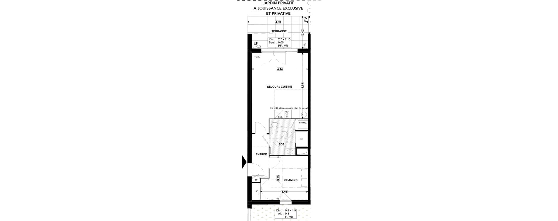Appartement T2 de 43,40 m2 &agrave; Soustons Centre